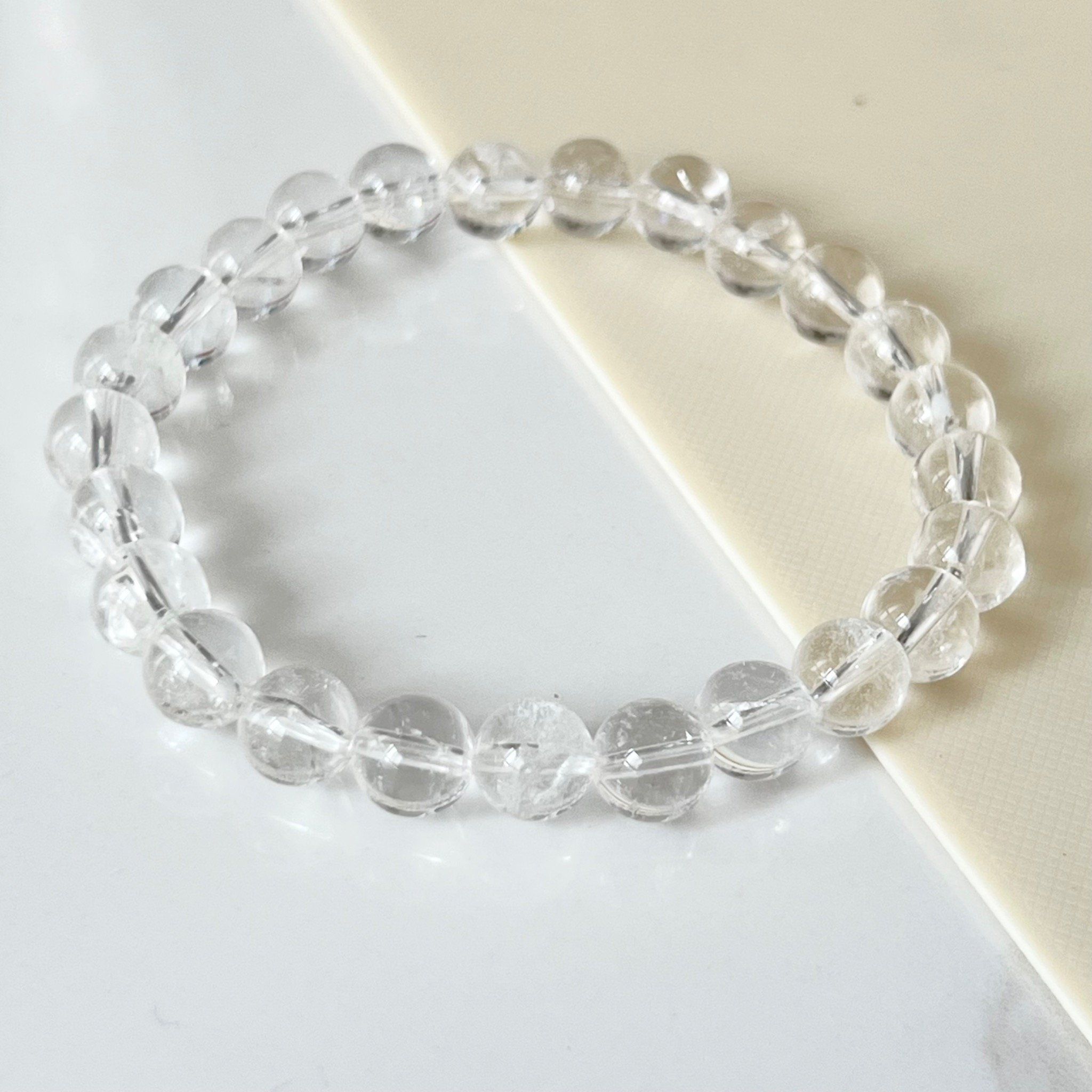 Vòng Tay Phong Thuỷ Cao Cấp - Đá Thạch Anh Trắng 8mm Tự Nhiên (AB)