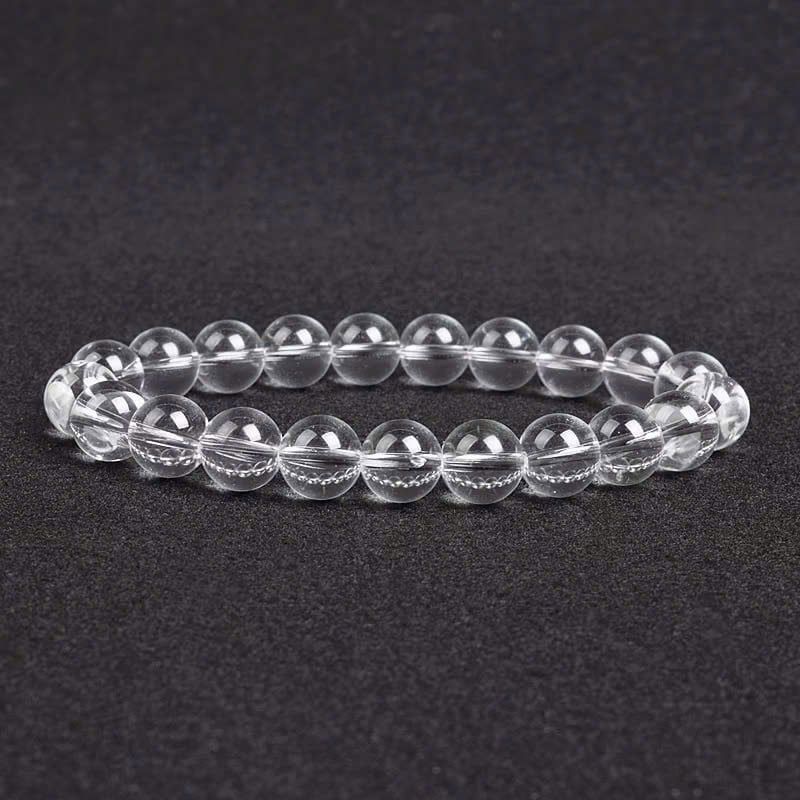 Vòng Tay Phong Thuỷ Cao Cấp - Đá Thạch Anh Trắng 6mm Tự Nhiên (AD)