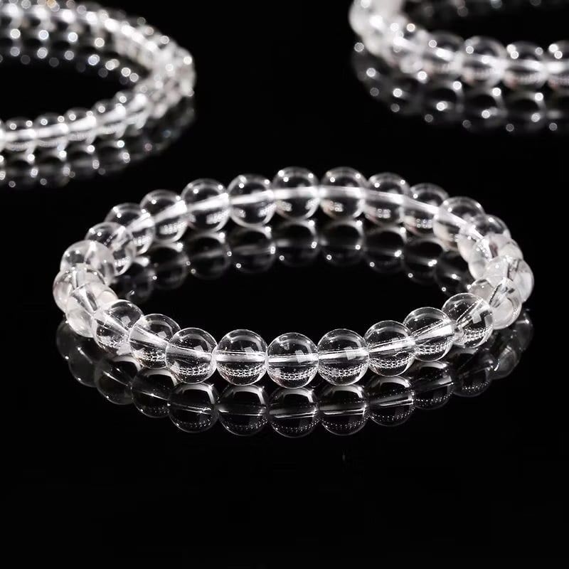 Vòng Tay Phong Thuỷ Cao Cấp - Đá Thạch Anh Trắng 7mm Tự Nhiên (AC)