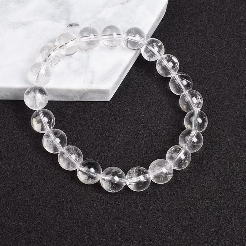 Vòng Tay Phong Thuỷ Cao Cấp - Đá Thạch Anh Trắng 7mm Tự Nhiên (AC)