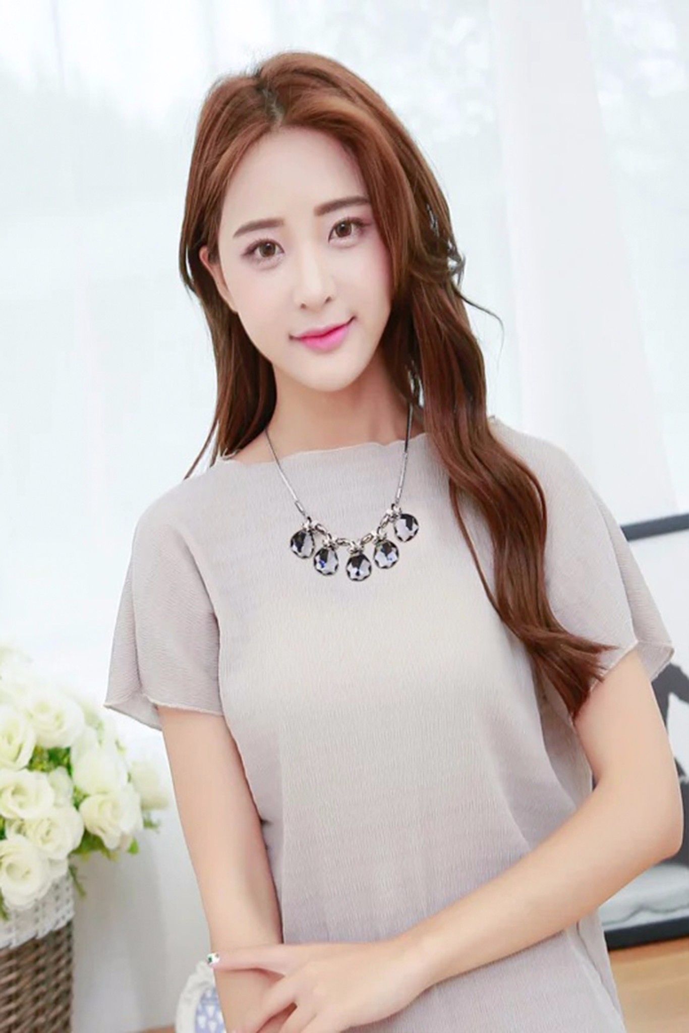 DÂY CHUYỀN NGẮN - PHA LÊ HÌNH GIỌT NƯỚC (AE)