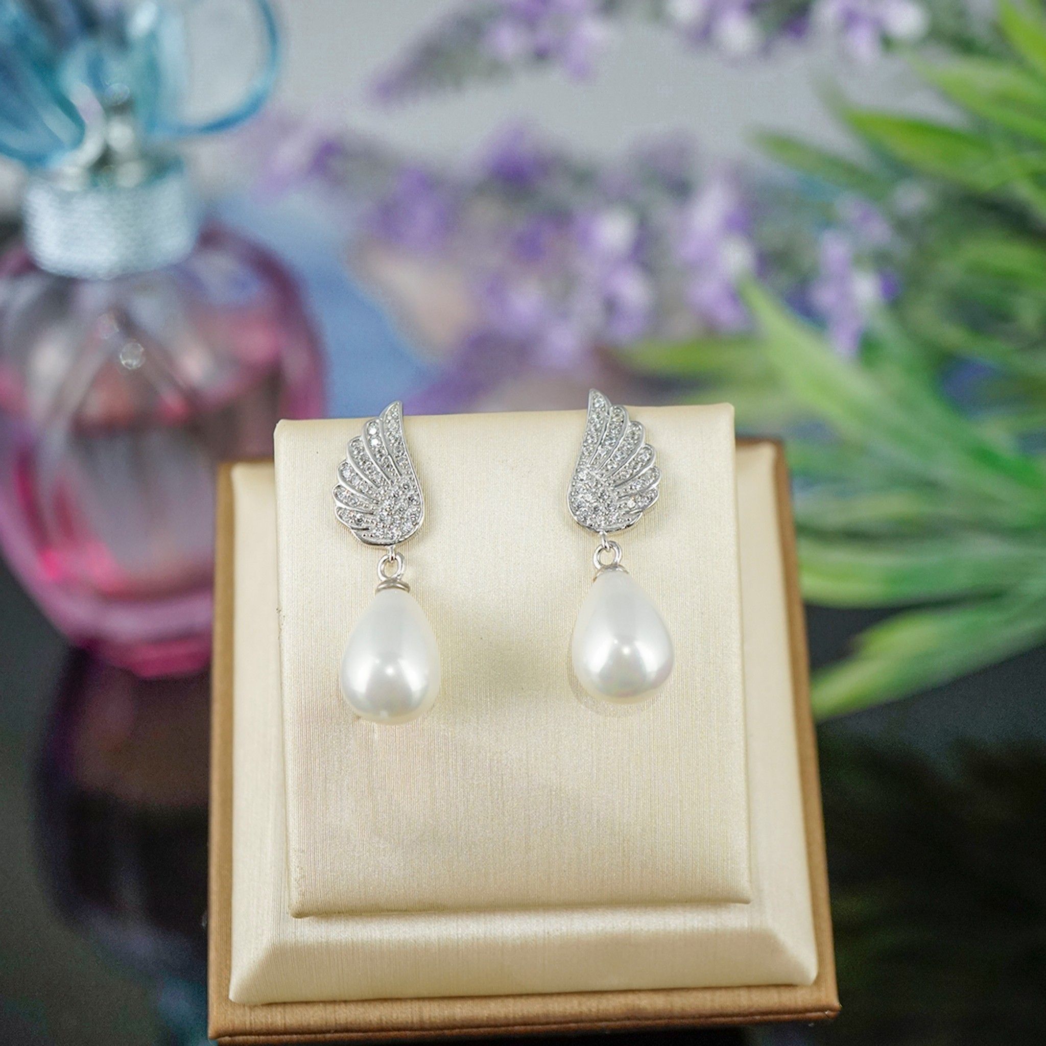 BÔNG TAI BẠC CAO CẤP - ĐÔI CÁNH THIÊN THẦN PHA LÊ (AG)