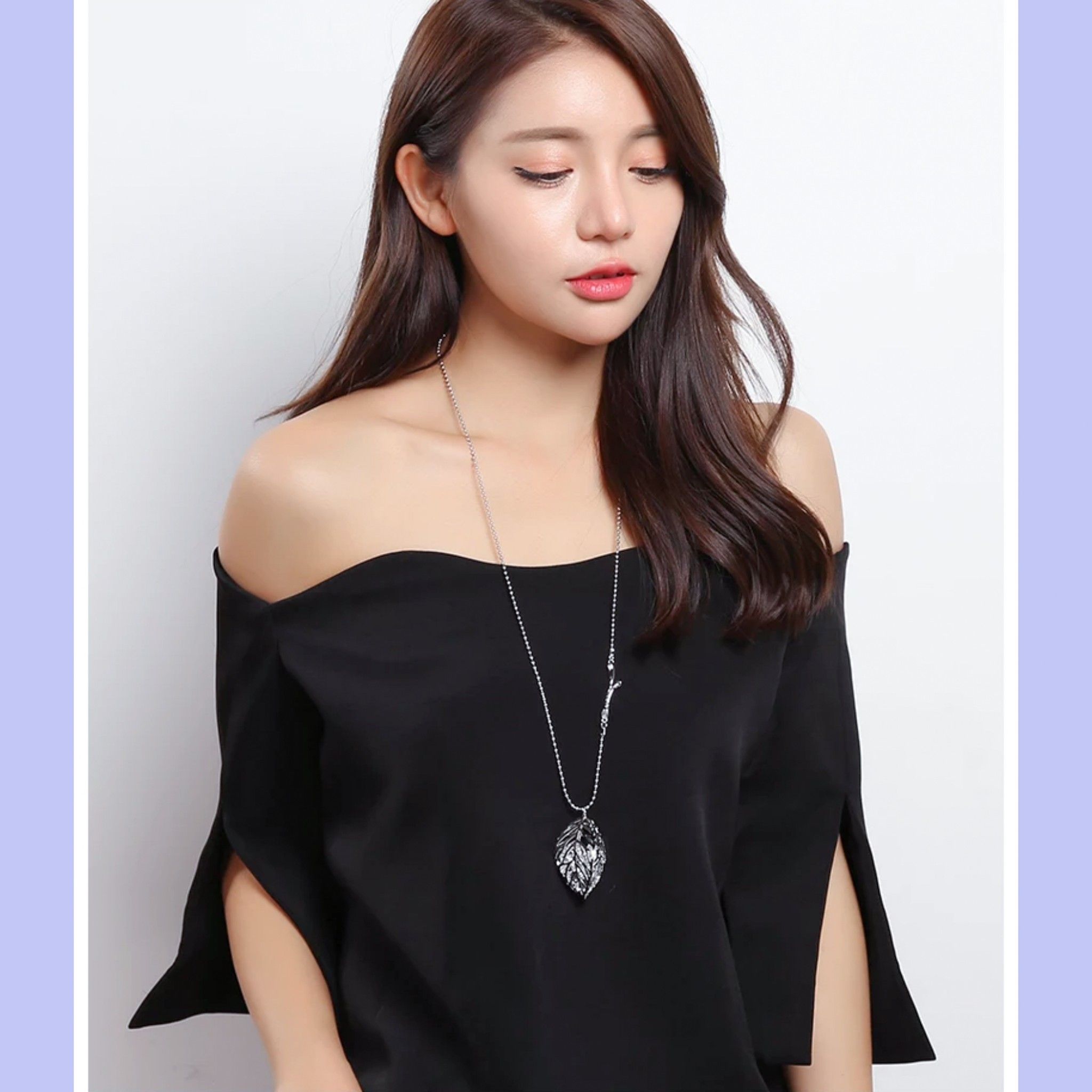 DÂY CHUYỀN DÀI CAO CẤP - CHIẾC LÁ PHA LÊ (AA)