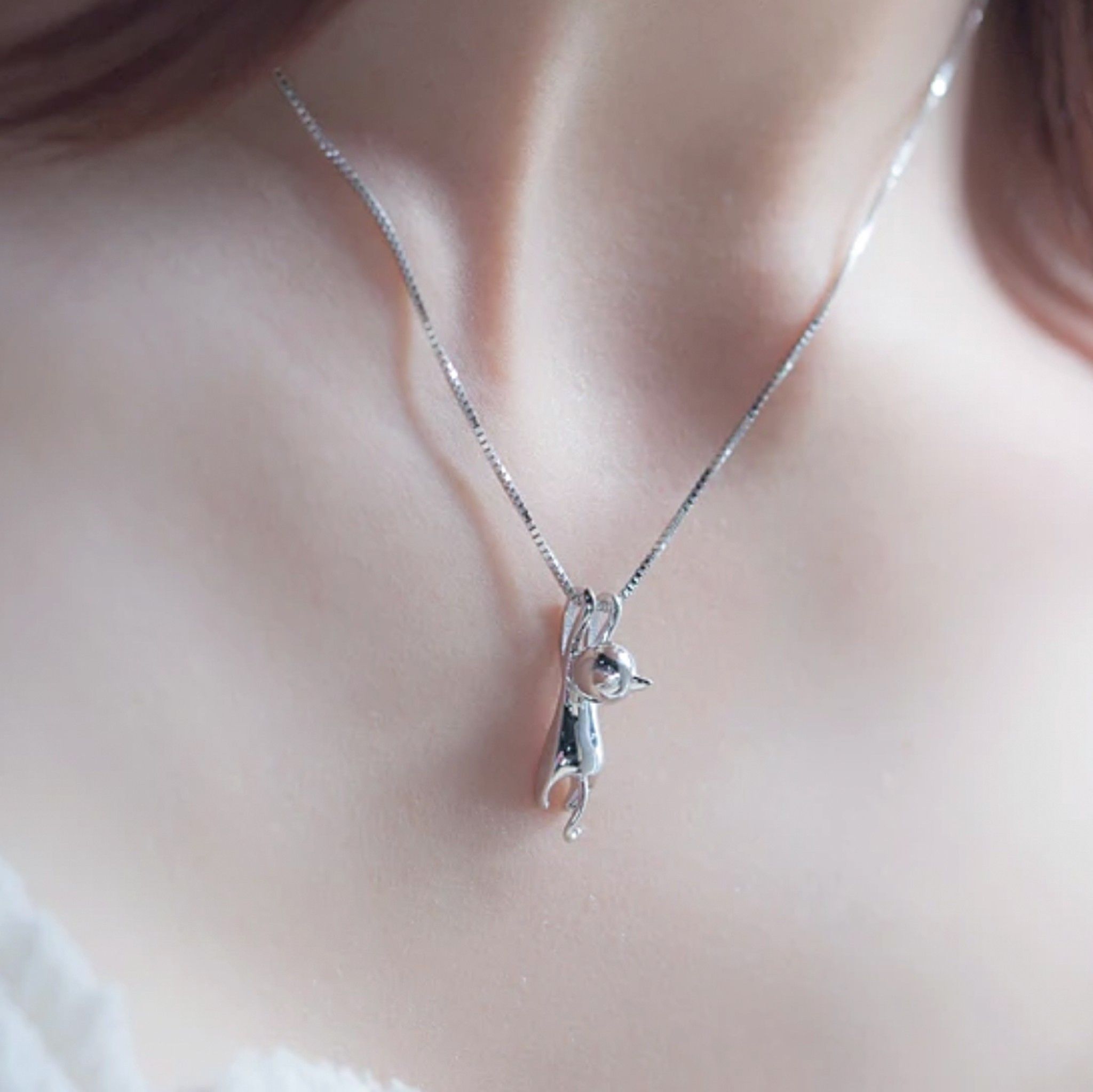 DÂY CHUYỀN BẠC CAO CẤP - CON MÈO DỄ THƯƠNG (AB)