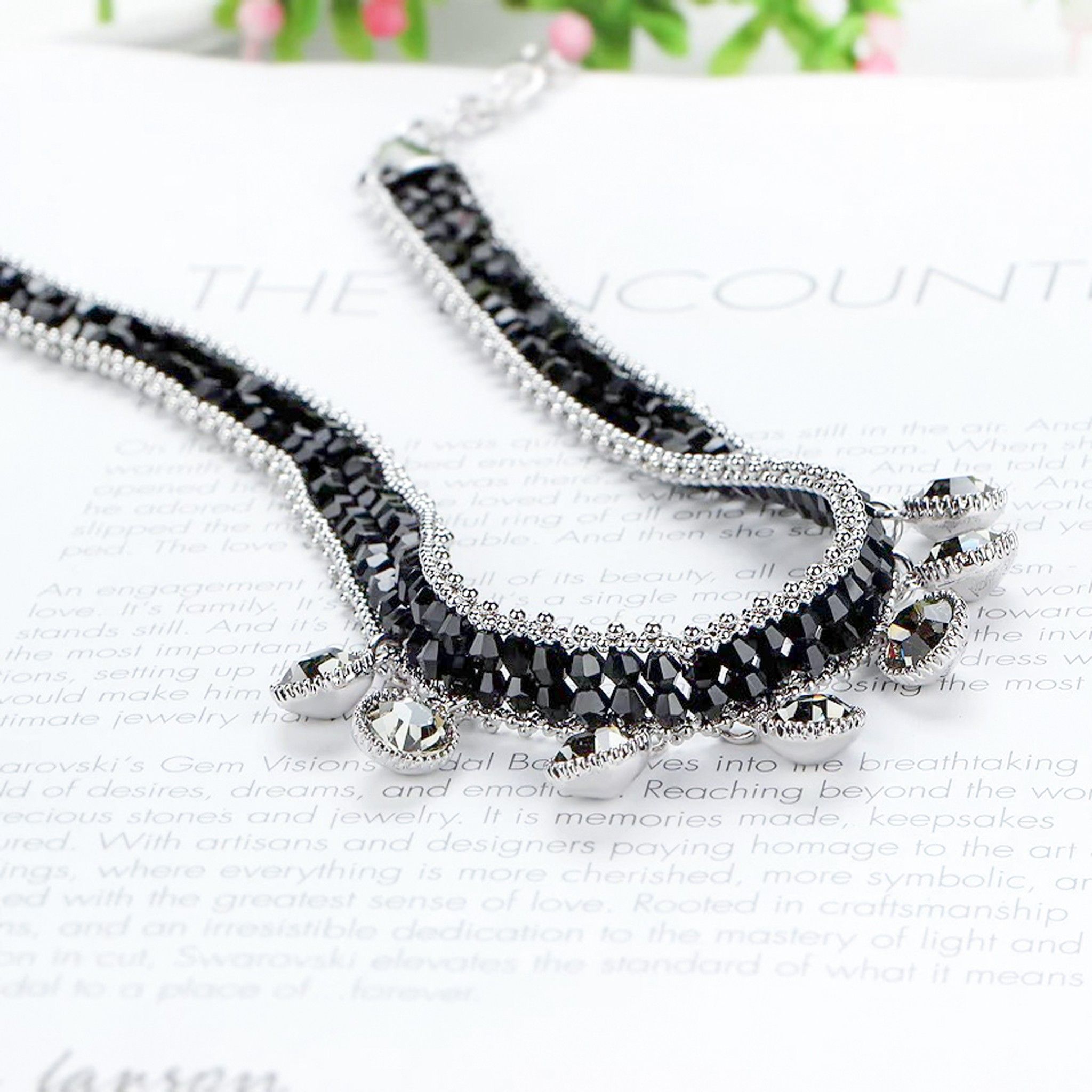 DÂY CHUYỀN NGẮN - CHOKER PHA LÊ ĐEN (AB)