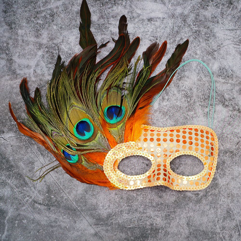 Mặt nạ Halloween lông công 1 bên
