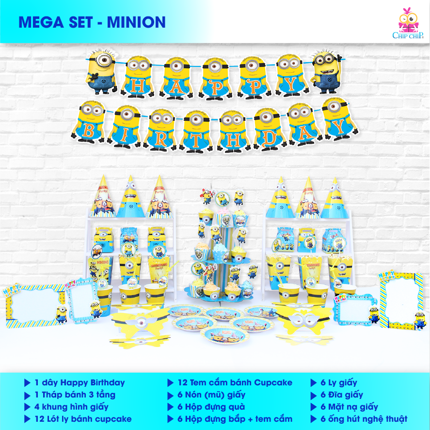  SET trang trí MINION 