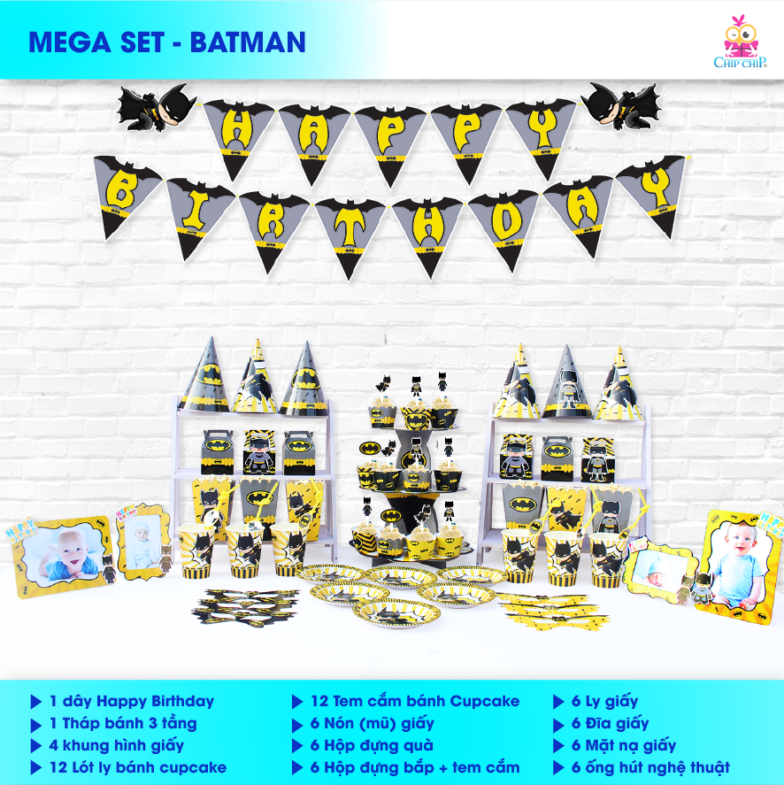  SET trang trí BATMAN 