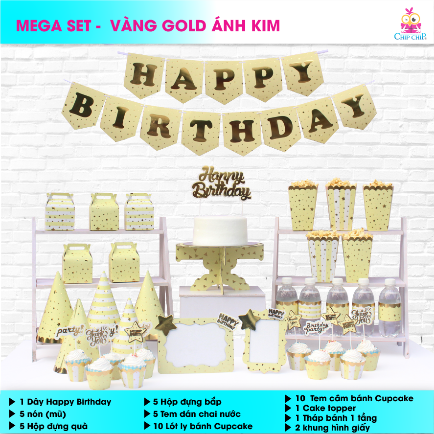  SET trang trí VÀNG GOLD ÁNH KIM 