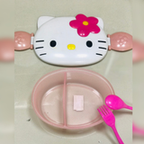  Hộp Cơm Mặt Hello Kitty Kèm Muỗng, Nĩa 