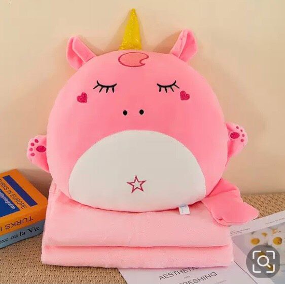  Gối Mền Ngựa Unicorn Hồng 