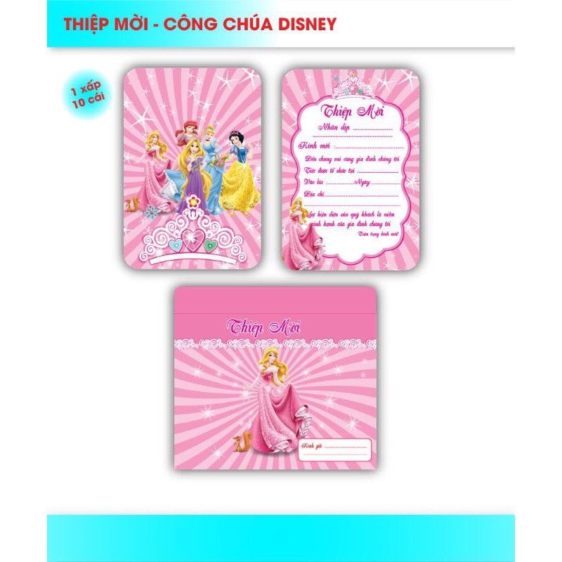  Thiệp Mời Công Chúa Disney 