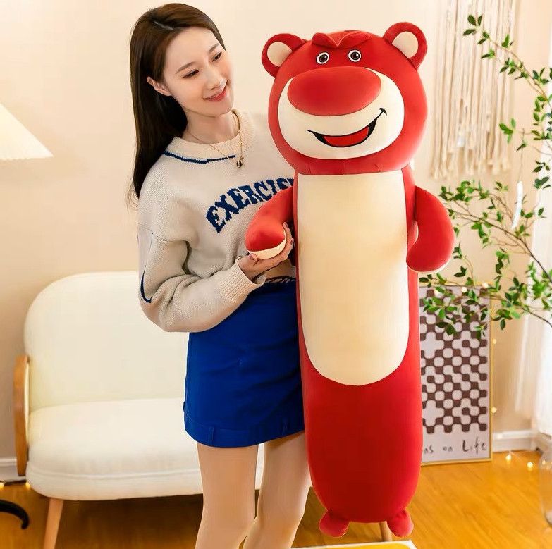  Gối Ôm Gấu Dâu Màu Hồng Tươi Size 100cm 