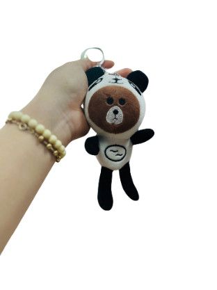 Móc Khóa Thú Bông Gấu Brown Đội Nón Gấu Trúc Size 16cm - Chipchipshop