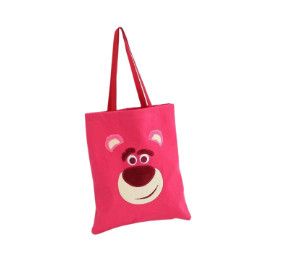 Túi Vải Thô Gấu Dâu Màu Hồng Đậm - Chipchipshop