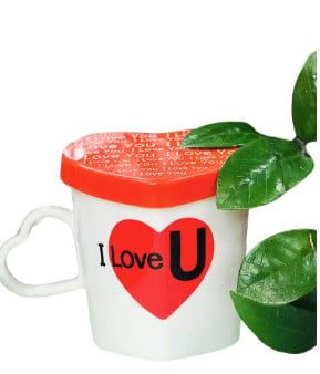 Ly Nắp Tim Chữ I Love You Nền Trắng - Chipchipshop