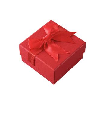 Hộp Qùa Vuông Nơ Giữa Màu Đỏ Size 7x7x3cm - Chipchipshop