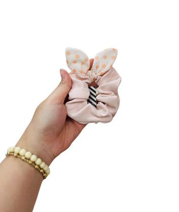 Cột Tóc Nơ Chấm Bi Màu Kem - Chipchipshop