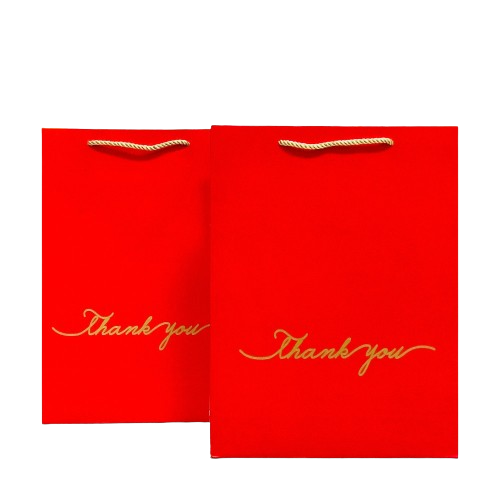 Túi Giấy Thank You Màu Đỏ Size 14x7x15,5cm - Chipchipshop