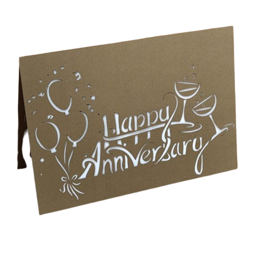 Thiệp Happy Anniversary Bong Bóng Và Ly Rượu - Chipchipshop
