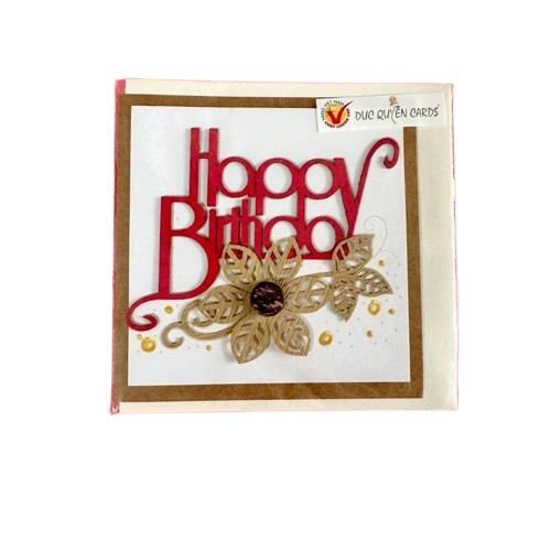 Thiệp Thủ Công HappyBirthday Hoa Cúc Áo - Chipchipshop