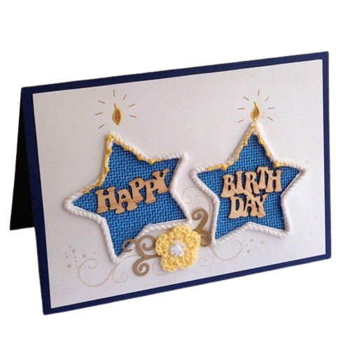 Thiệp HappyBirthday 2 Ngôi Sao Xanh - Chipchipshop