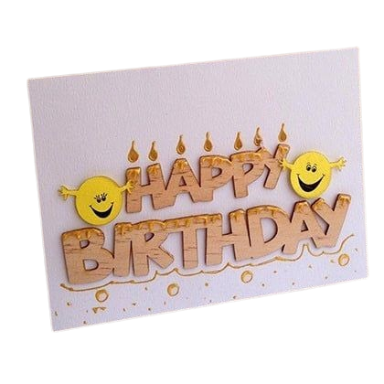 Thiệp HappyBirthday Kèm 2 Mặt Cười - Chipchipshop