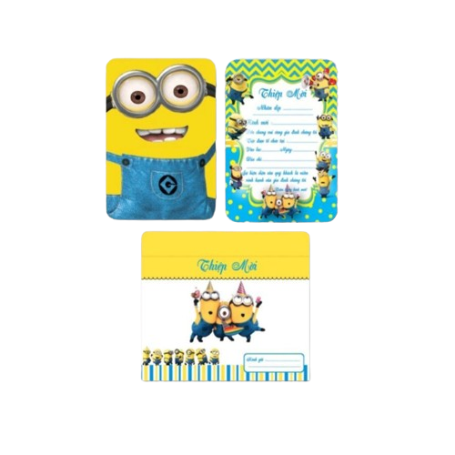 Thiệp Mời Sinh Nhật Minion ( 1 xấp 10 thiệp) - Chipchipshop