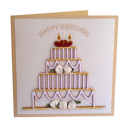 Thiệp Happy Wedding Bánh Kem 4 Tầng - Chipchipshop