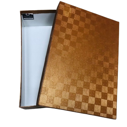 Hộp Quà Chữ Nhật Caro Vuông Trơn Nâu Size 26x18x8cm - Chipchipshop