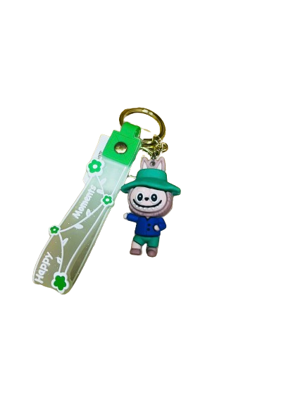 Móc Khóa Nhựa Labubu Nâu Nón Xanh Lá Size 6cm - Chipchipshop