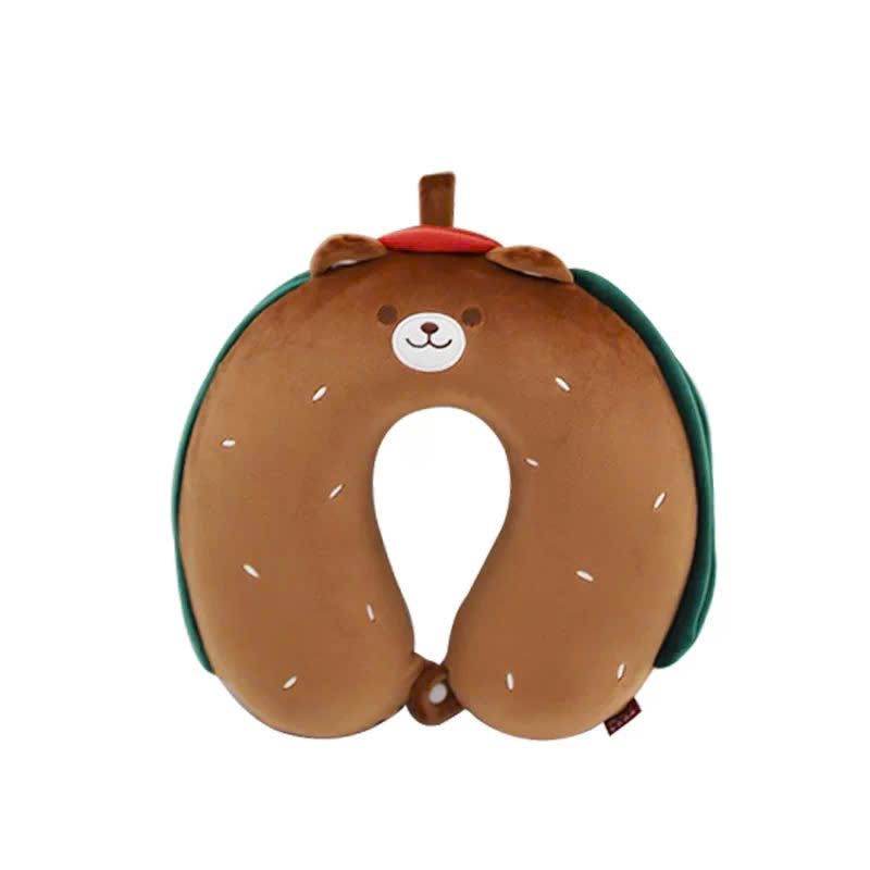 Gối Cổ Cao Su Gấu Brown Viền Xanh - Chipchipshop