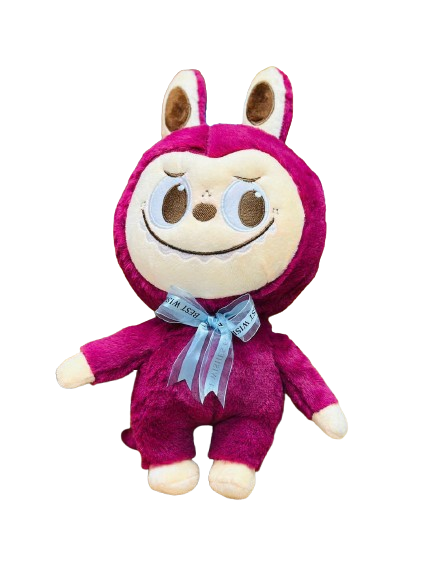 Thú Bông Labubu Cài Nơ Đuôi Khủng Long Màu Hồng Đậm Size 40cm - Chipchipshop