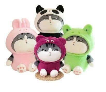 Thú Bông Mèo Hoàng Thượng Nón Gấu Dâu Size 40cm - Chipchipshop