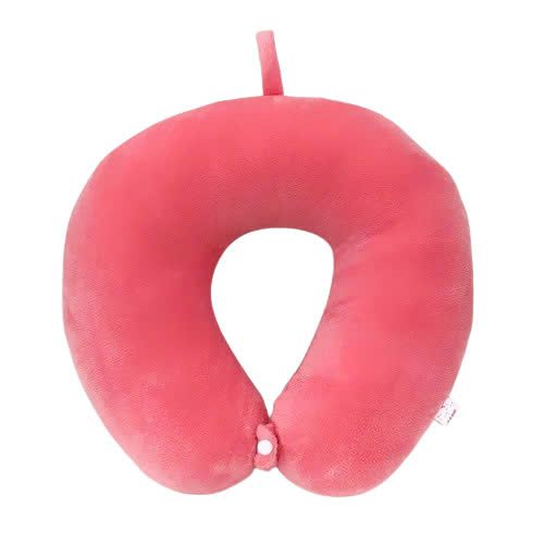 Gối Cổ Cao Su Màu Hồng Đậm Trơn - Chipchipshop