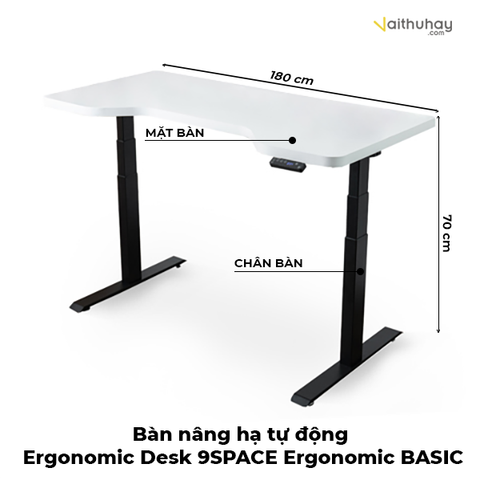  Bàn nâng hạ tự động Ergonomic Desk 9SPACE - Phiên bản BASIC 