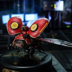 Mô hình steampunk ROKR 3D DIY Bọ cánh cứng màu đỏ MI02