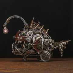 Mô Hình DIY Decor 3D Kim Loại Cá Đèn Lồng Steampunk - Phong Cách Cơ Khí Độ Khó Cao