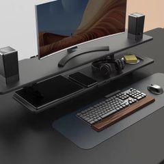 Kệ đỡ màn hình 2 tầng 9Space có ngăn đựng đồ và quản lý cáp cho phụ kiện bàn làm việc văn phòng