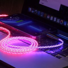 Cáp dữ liệu USB Type-C phát sáng RGB Streaming 60W sạc siêu nhanh