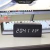 Đồng Hồ Để Bàn LED bằng gỗ hiển thị thời gian, nhiệt độ để bàn cao cấp, trang trí hình chữ nhật - Vaithuhay