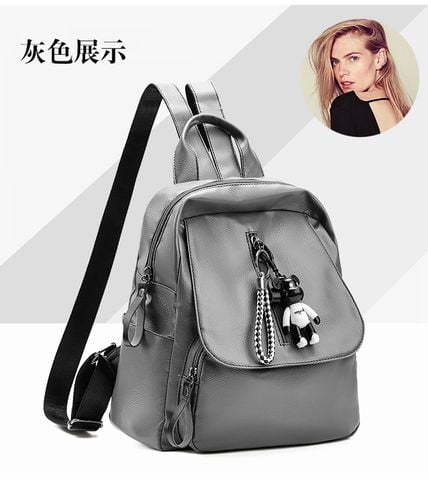 Ba lô nắp dậy kèm phụ kiện gấu xinh ERIK