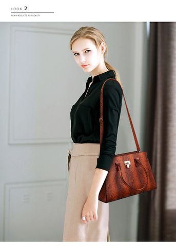 Túi xách tay cổ điển thời trang da rắn đựng giáo án hồ sơ size 35 A143 ERIK