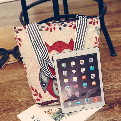 Túi tote vải bố hình cú mèo cho nữ hàng Quảng Châu A109 ERIK