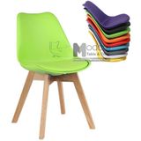 Bộ bàn ghế tròn TE DAW 08 DSW-P1 thân nhựa có nệm chân gỗ hcm