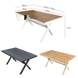 Bộ bàn gỗ nhựa 6 ghế nệm TE2035-140A_CC2030-A