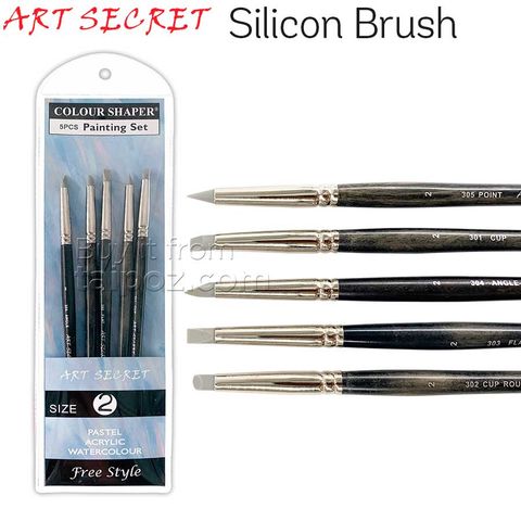 Cọ đầu silicon Art Secret, bộ 5 cây