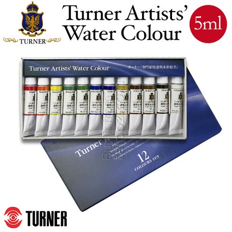 Màu nước hạng họa sĩ Turner Artists Watercolour, hộp 12 màu