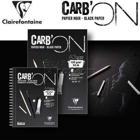 Sổ vẽ giấy đen Clairefontaine Carb'On