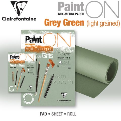 Sổ vẽ đa năng Clairefontaine Paint ON, giấy màu Grey Green